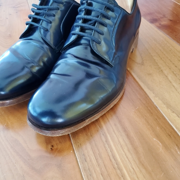 Prada - Blue Leather Derby - Size 9 - Picture 3 of 5
